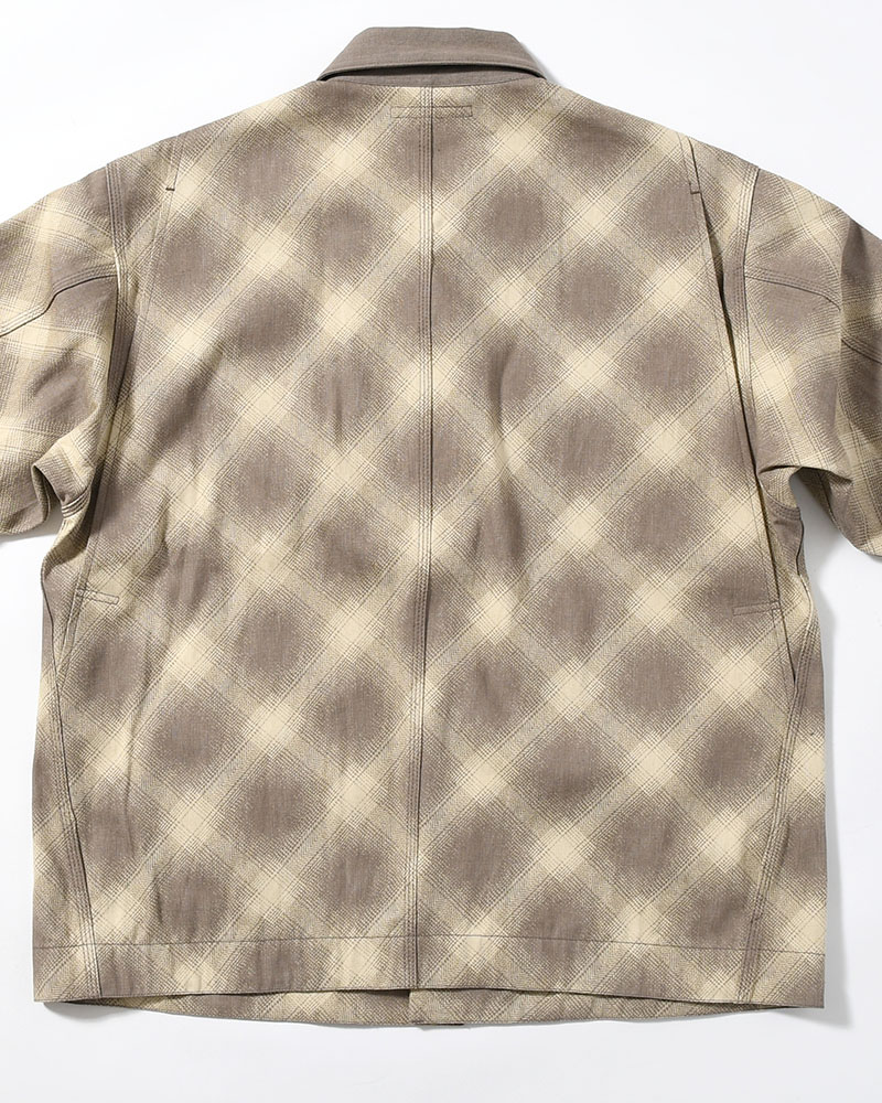 OMBRE CHECK MICHIGAN CHORE COAT -Discharge printing- -GRAY-