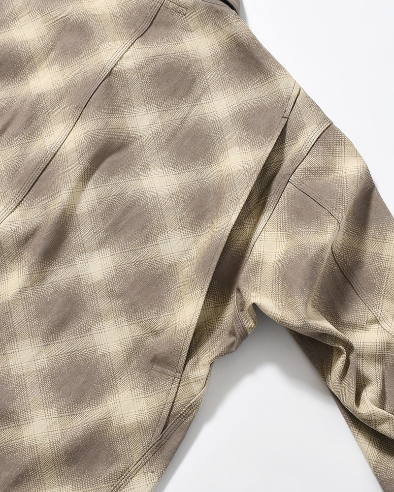 OMBRE CHECK MICHIGAN CHORE COAT -Discharge printing- -GRAY-