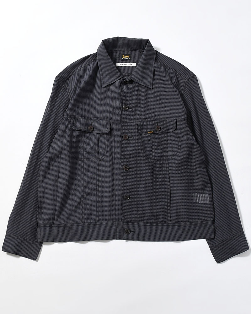 SHEER COWBOY JACKET -Gingham Check Indian fabric- -BLACK-
