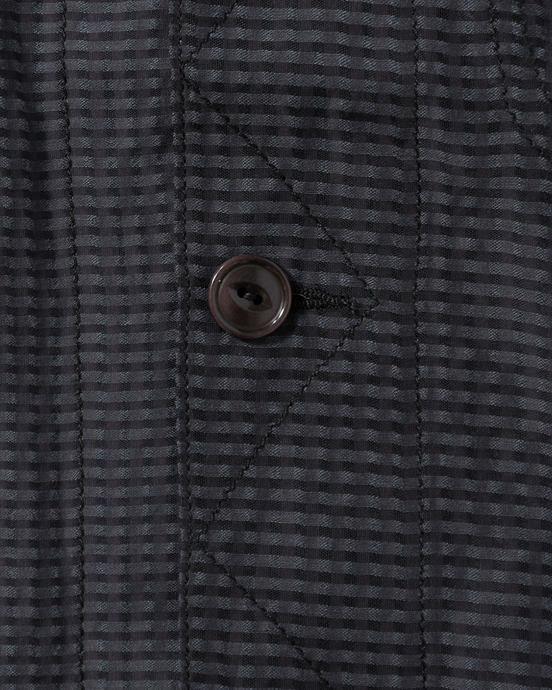 SHEER COWBOY JACKET -Gingham Check Indian fabric- -BLACK-