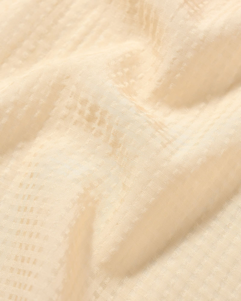 SHEER OPEN COLLAR SHIRTS L/S -Gingham Check Indian fabric- -YELLOW-