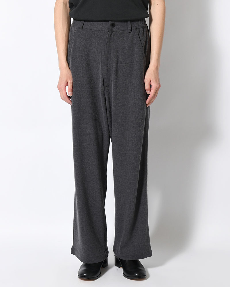 EASY TROUSERS -Silk noil Jersey -GRAISH NAVY-