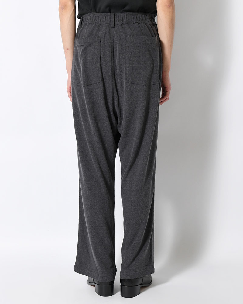 EASY TROUSERS -Silk noil Jersey -GRAISH NAVY-