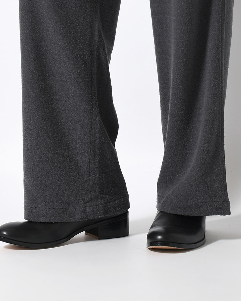 EASY TROUSERS -Silk noil Jersey -GRAISH NAVY-