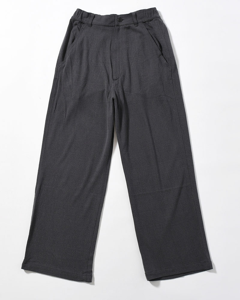 EASY TROUSERS -Silk noil Jersey -GRAISH NAVY-
