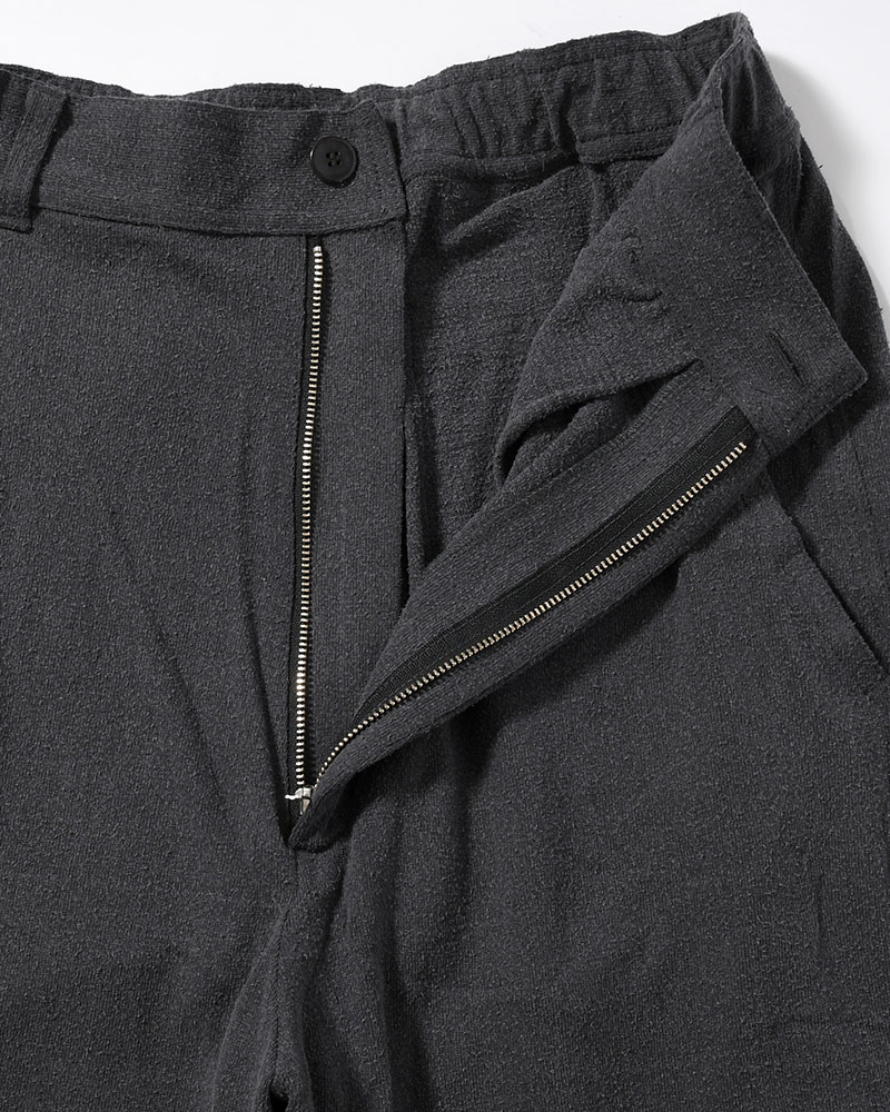 EASY TROUSERS -Silk noil Jersey -GRAISH NAVY-