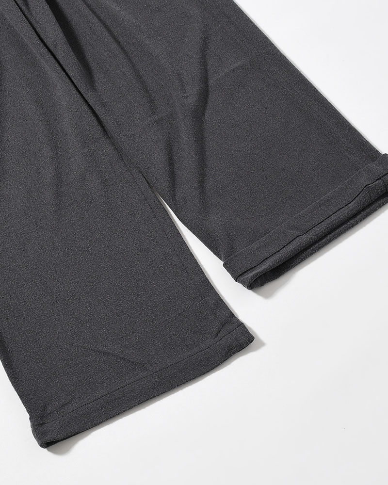 EASY TROUSERS -Silk noil Jersey -GRAISH NAVY-