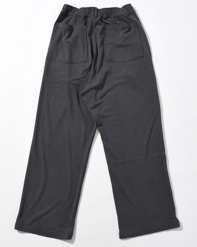 EASY TROUSERS -Silk noil Jersey -GRAISH NAVY-