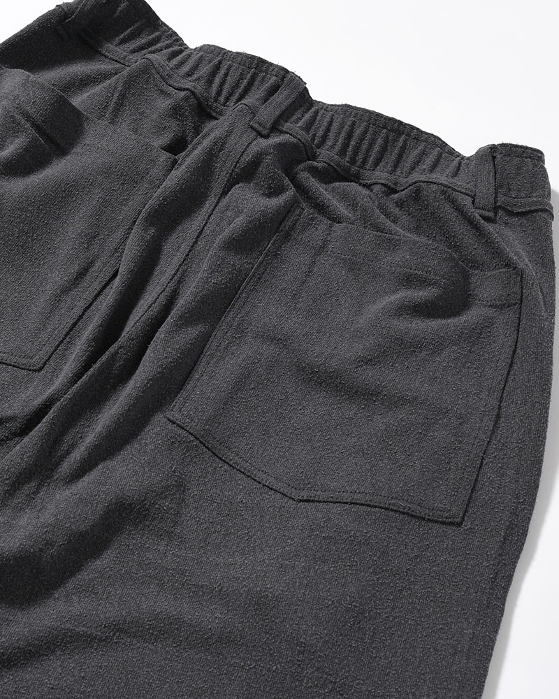EASY TROUSERS -Silk noil Jersey -GRAISH NAVY-
