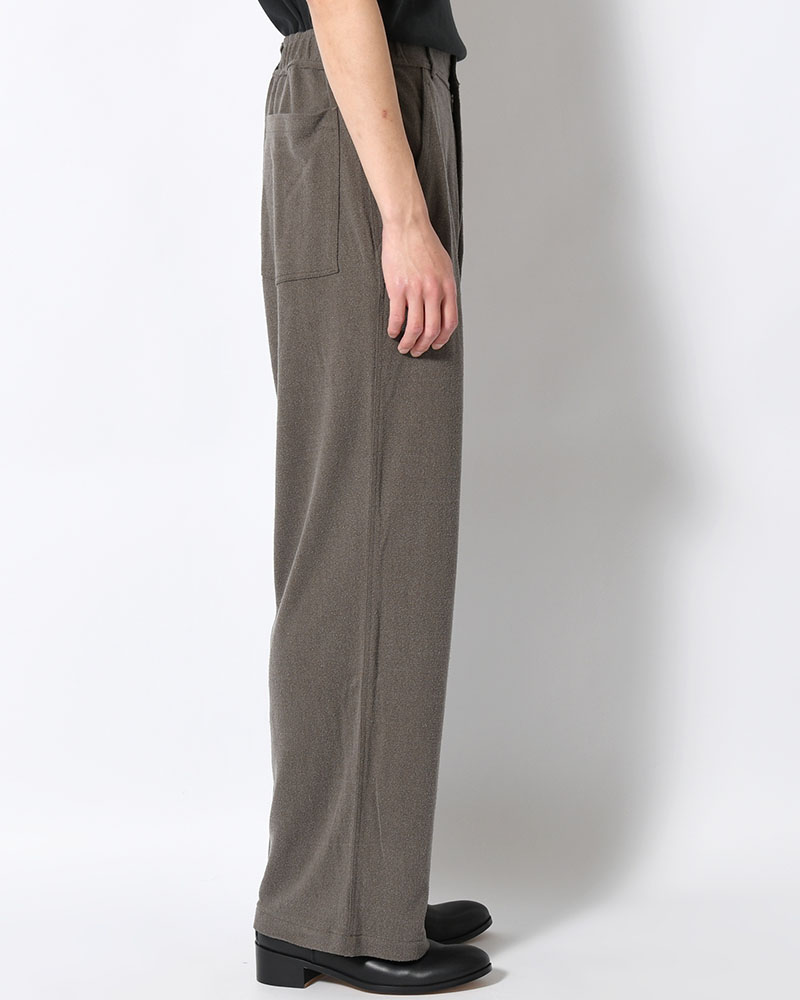 EASY TROUSERS -Silk noil Jersey -GRAISH BROWN-