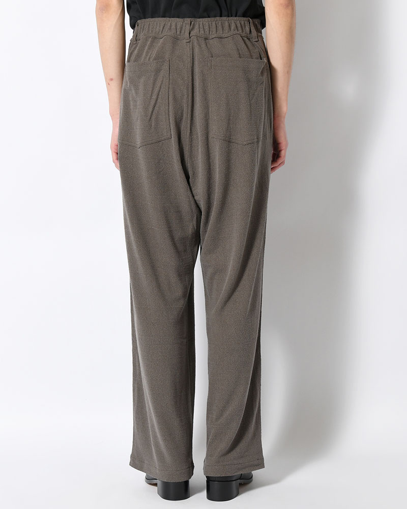 EASY TROUSERS -Silk noil Jersey -GRAISH BROWN-