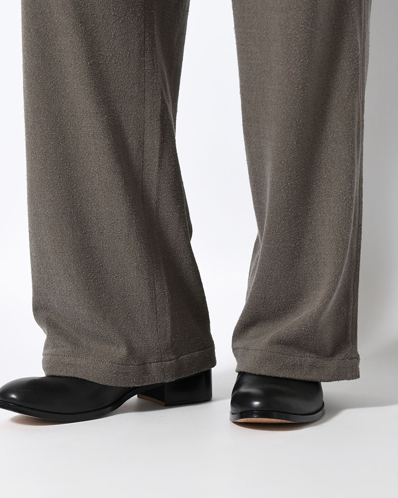 EASY TROUSERS -Silk noil Jersey -GRAISH BROWN-