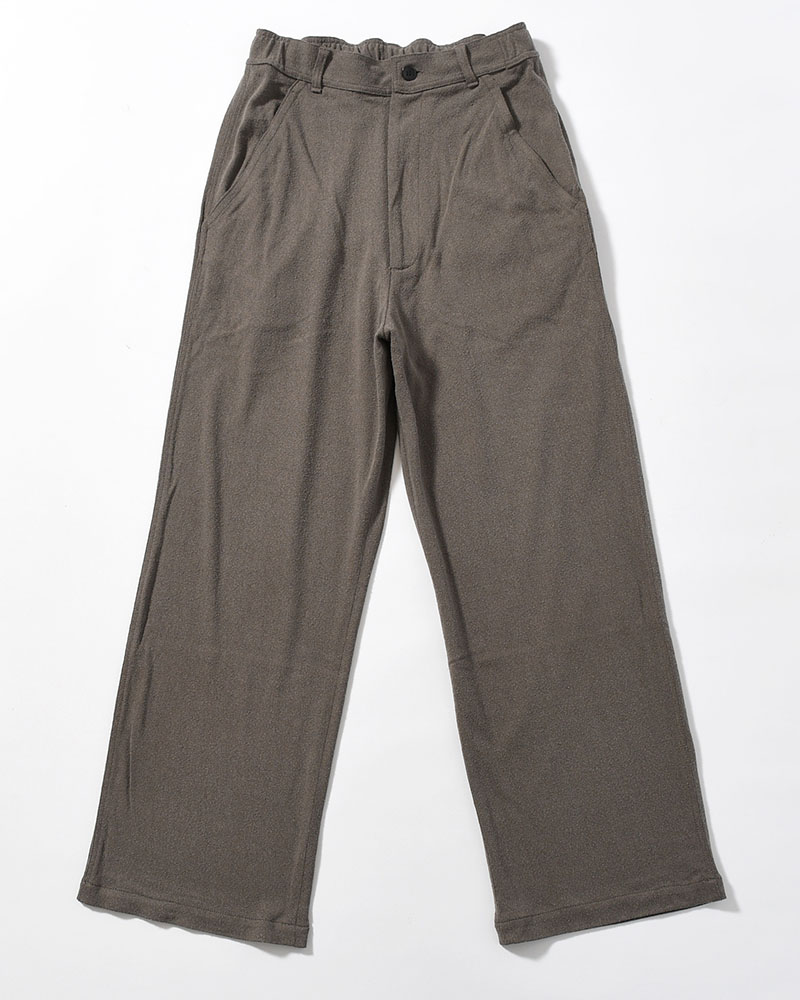 EASY TROUSERS -Silk noil Jersey -GRAISH BROWN-