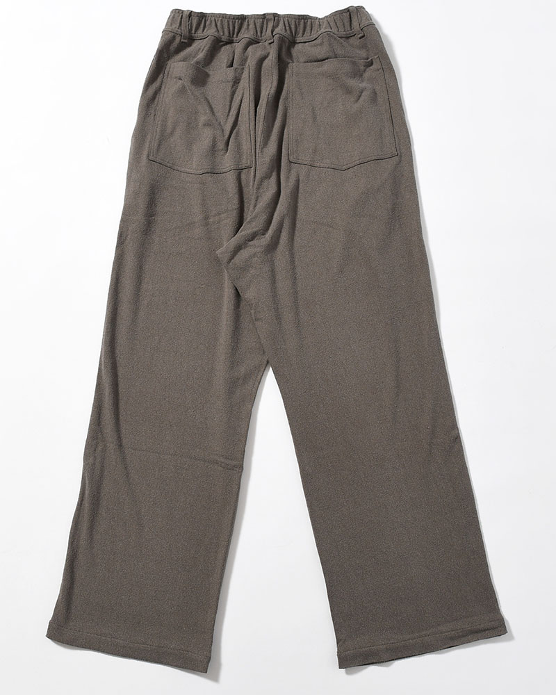 EASY TROUSERS -Silk noil Jersey -GRAISH BROWN-