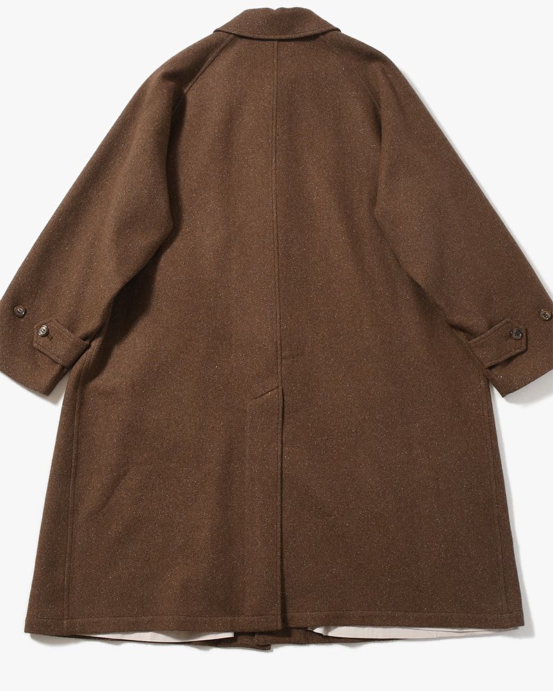 BAL COLLAR COAT -Silk Wool Angora Cashmere -DARK BROWN-
