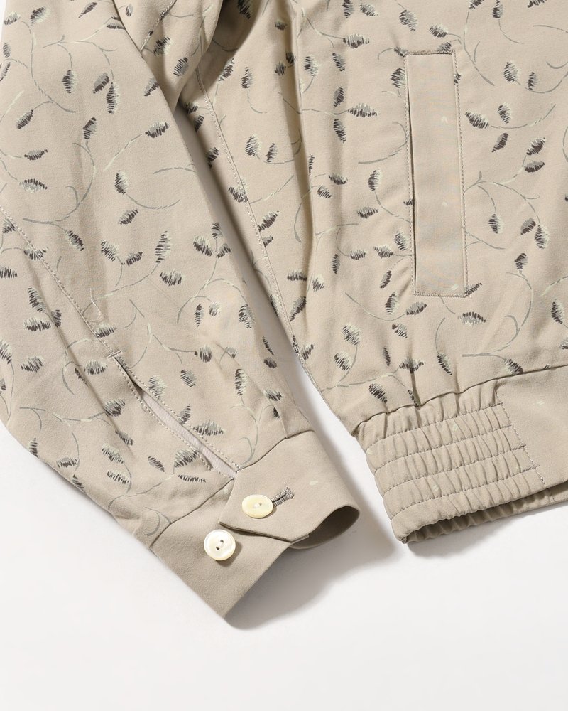 ZIP UP BLOUSON -Botanical print -GRAY KHAKI-