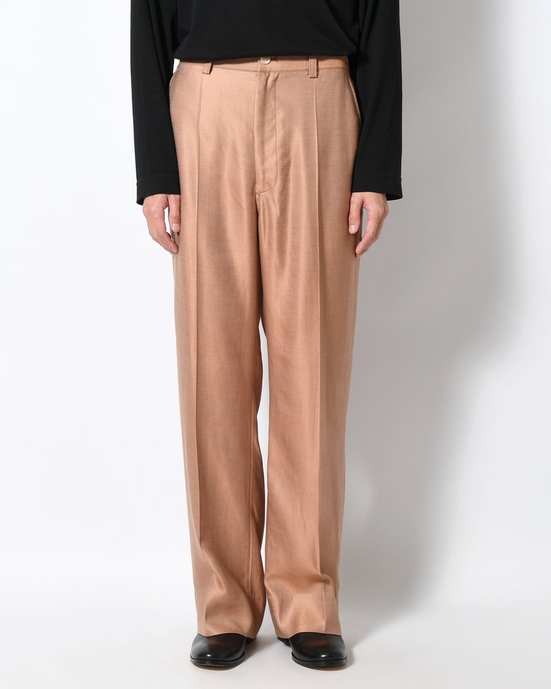 WIDE EASY FLARE TROUSERS -Heavy Cupra -BROWN-