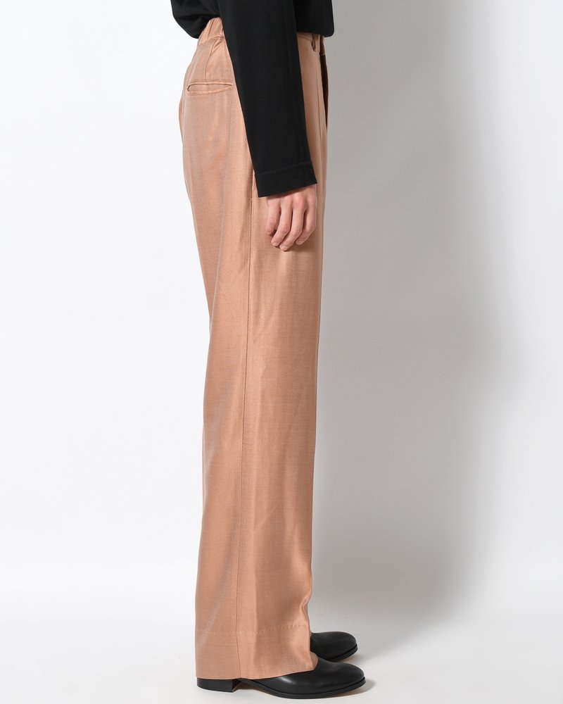 WIDE EASY FLARE TROUSERS -Heavy Cupra -BROWN-
