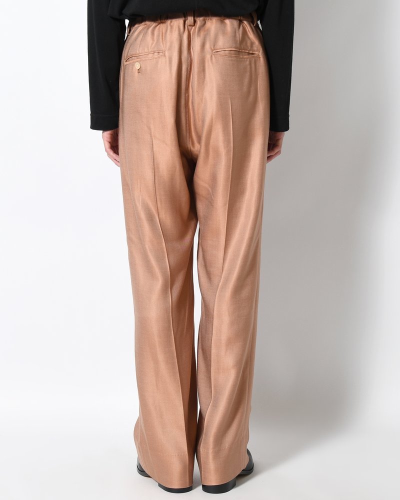 WIDE EASY FLARE TROUSERS -Heavy Cupra -BROWN-