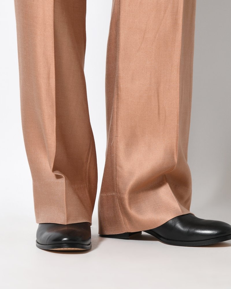 WIDE EASY FLARE TROUSERS -Heavy Cupra -BROWN-