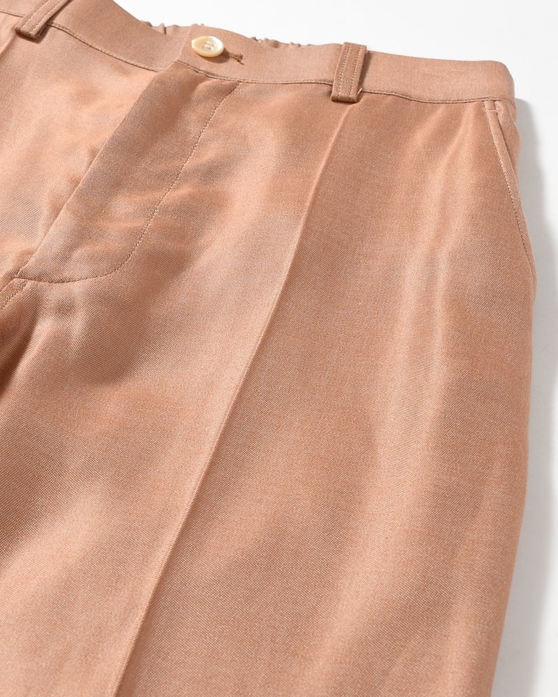 WIDE EASY FLARE TROUSERS -Heavy Cupra -BROWN-