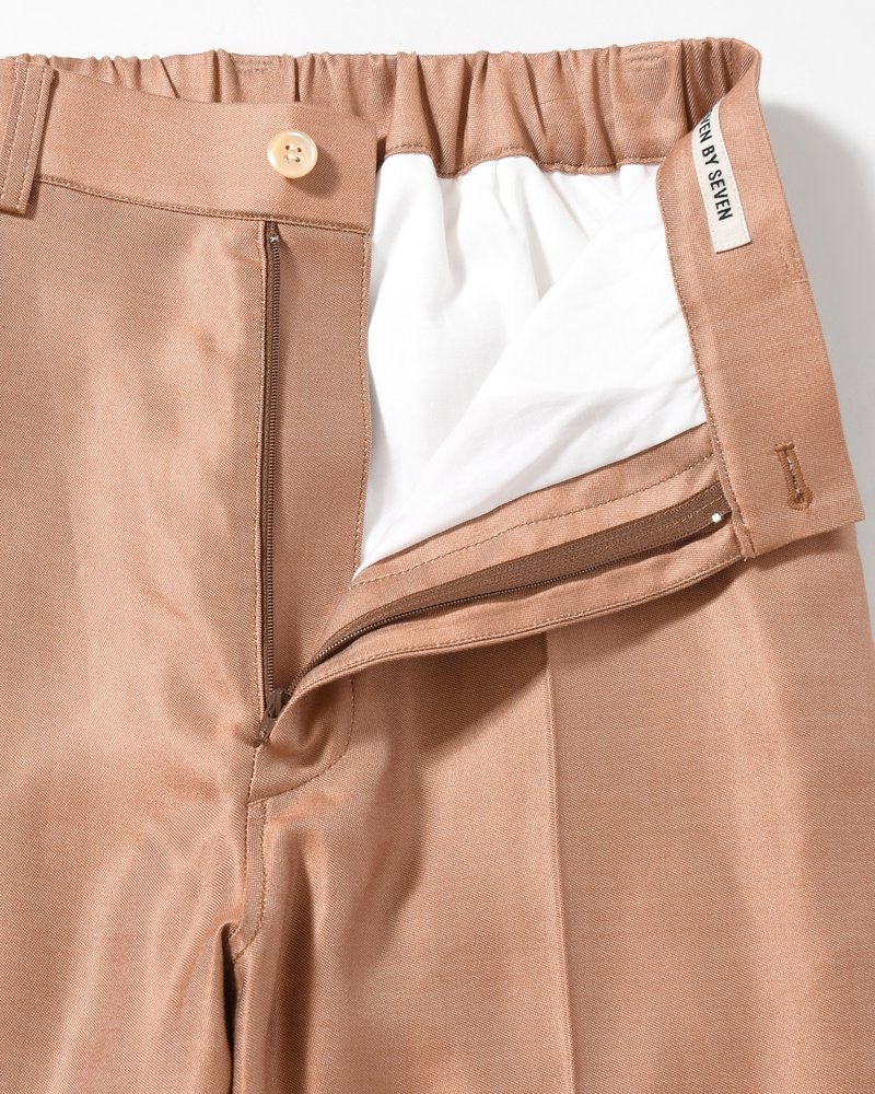 WIDE EASY FLARE TROUSERS -Heavy Cupra -BROWN-