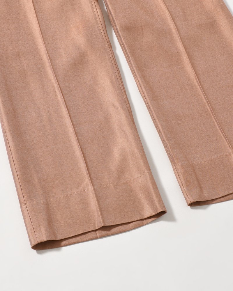 WIDE EASY FLARE TROUSERS -Heavy Cupra -BROWN-