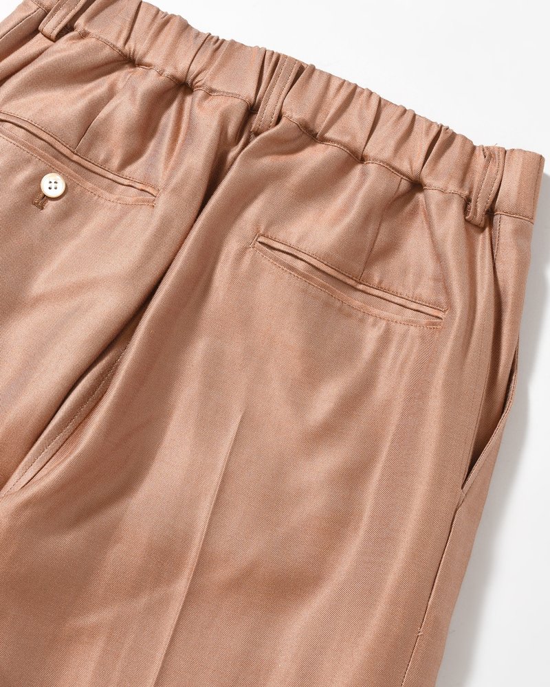WIDE EASY FLARE TROUSERS -Heavy Cupra -BROWN-