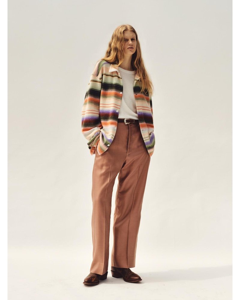WIDE EASY FLARE TROUSERS -Heavy Cupra -BROWN-