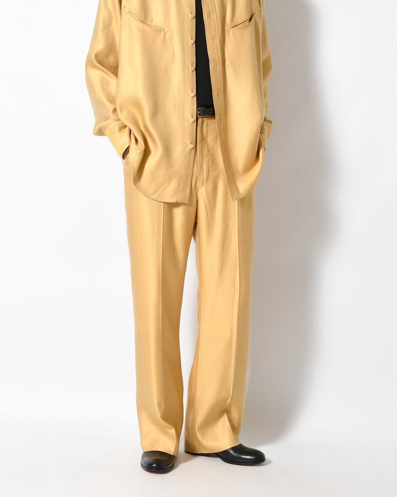 WIDE EASY FLARE TROUSERS -Heavy Cupra -YELLOW-