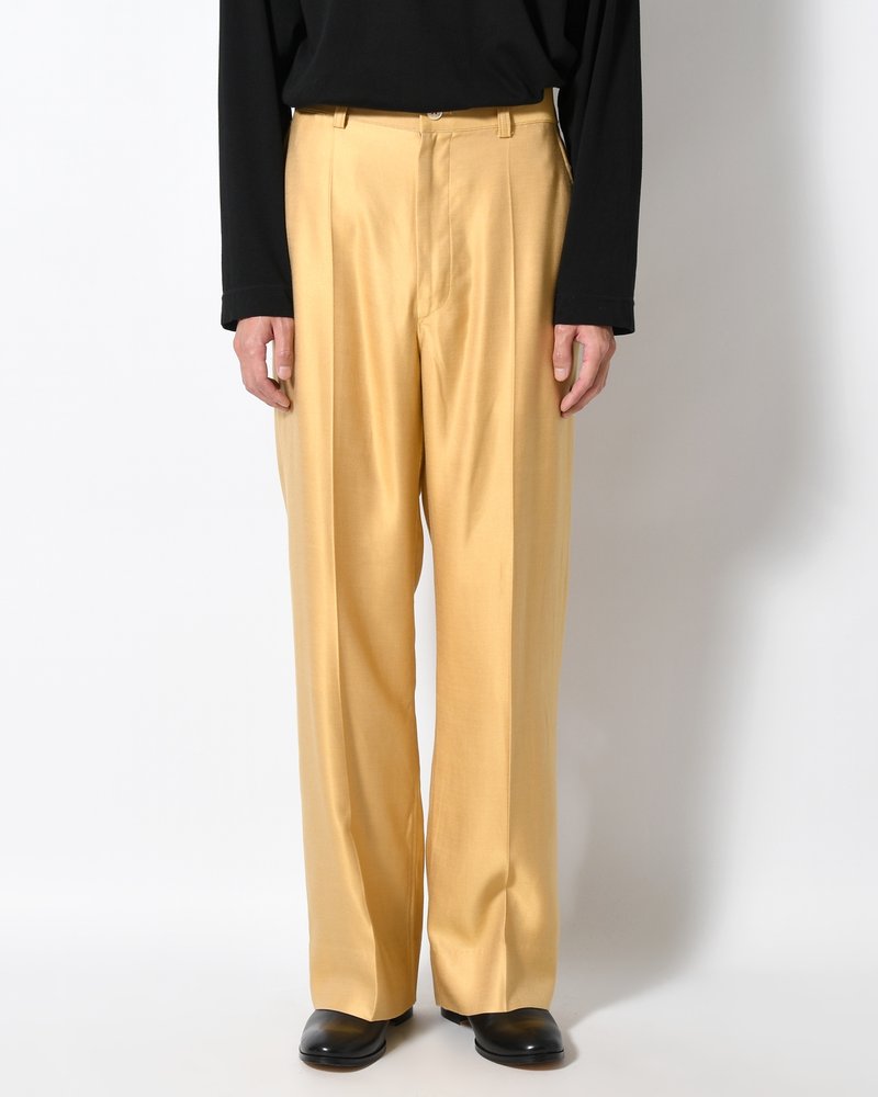 WIDE EASY FLARE TROUSERS -Heavy Cupra -YELLOW-