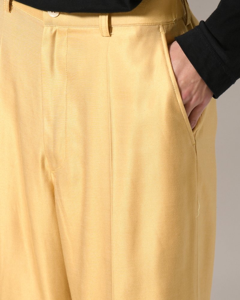 WIDE EASY FLARE TROUSERS -Heavy Cupra -YELLOW-