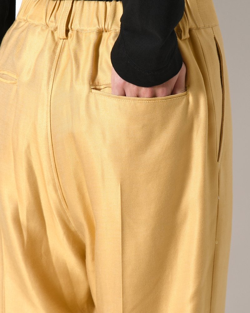WIDE EASY FLARE TROUSERS -Heavy Cupra -YELLOW-