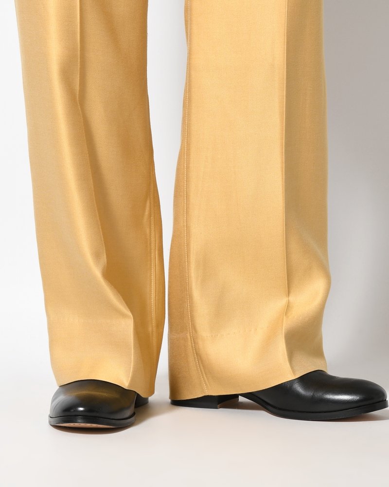 WIDE EASY FLARE TROUSERS -Heavy Cupra -YELLOW-