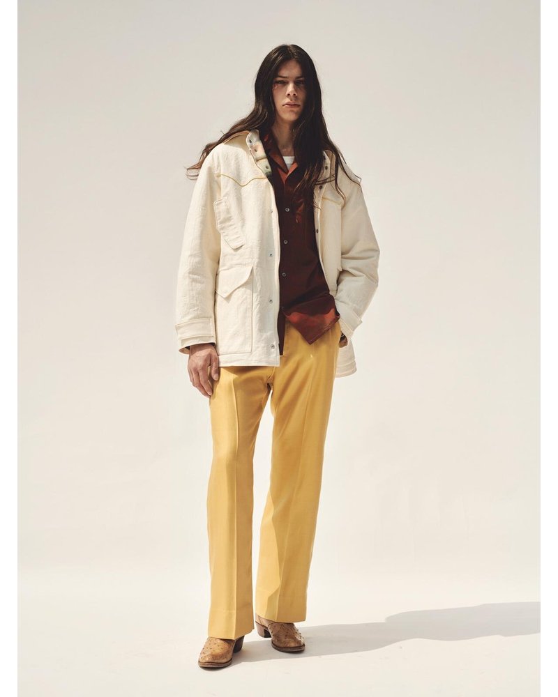 WIDE EASY FLARE TROUSERS -Heavy Cupra -YELLOW-