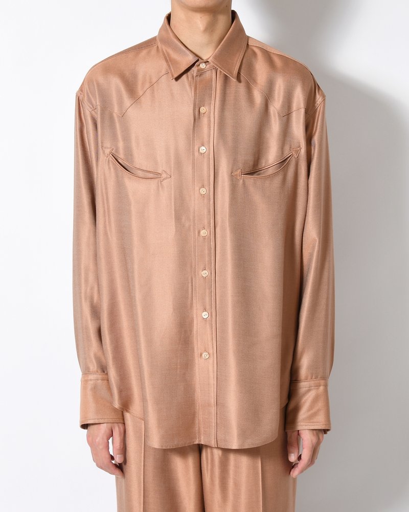 WESTERN SHIRTS -Heavy Cupra -BROWN-