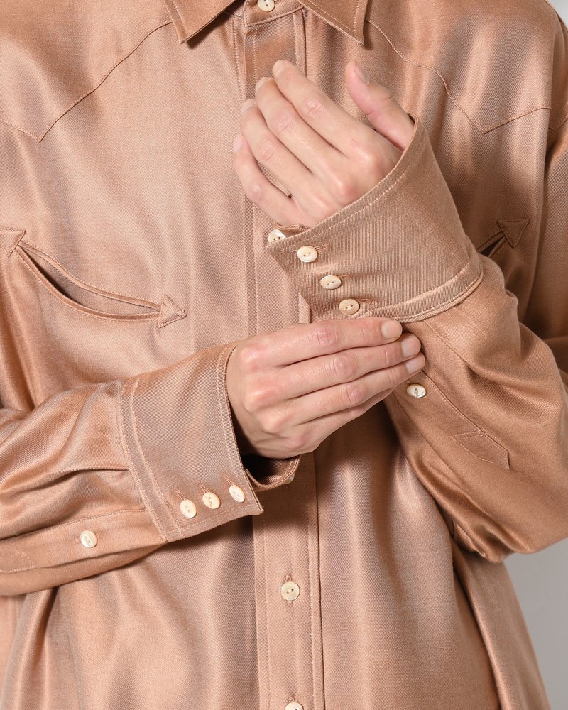 WESTERN SHIRTS -Heavy Cupra -BROWN-