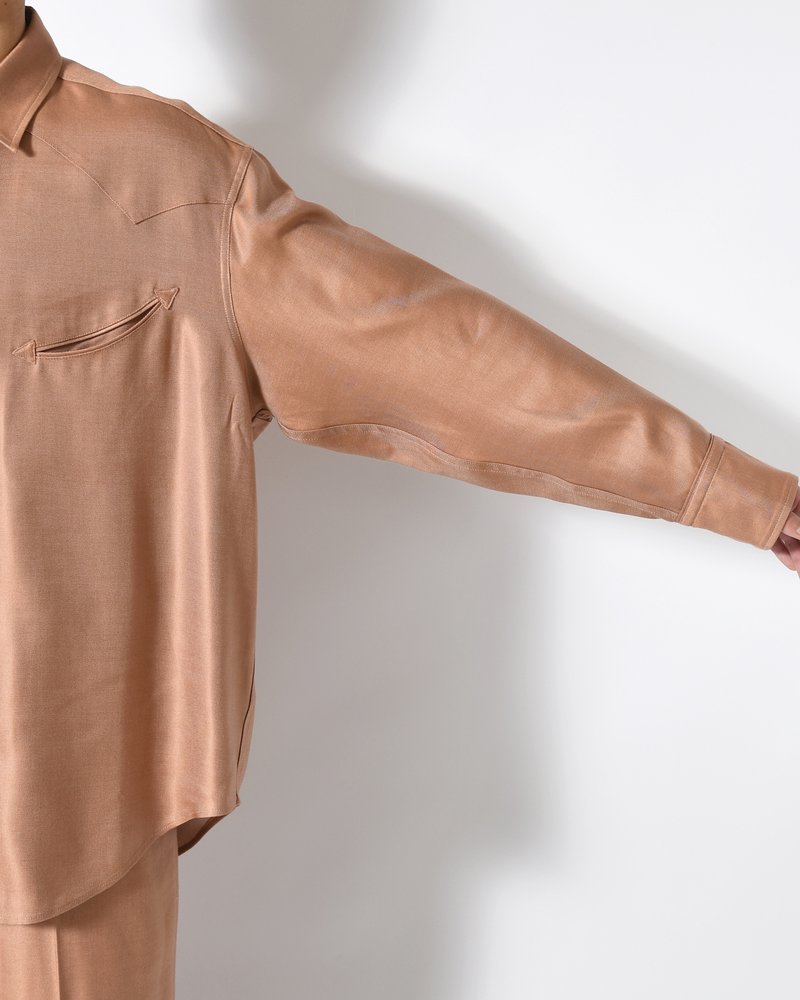 WESTERN SHIRTS -Heavy Cupra -BROWN-