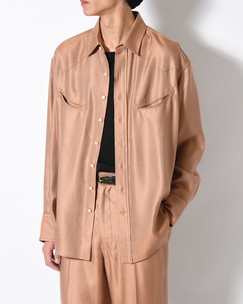 WESTERN SHIRTS -Heavy Cupra -BROWN-