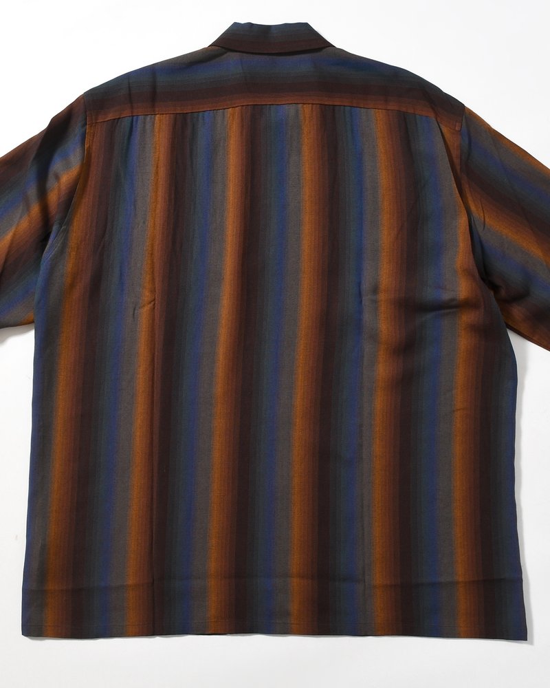 LOOSE SHIRTS -Wool Rayon Gradetion stripe -MULTI STRIPE-