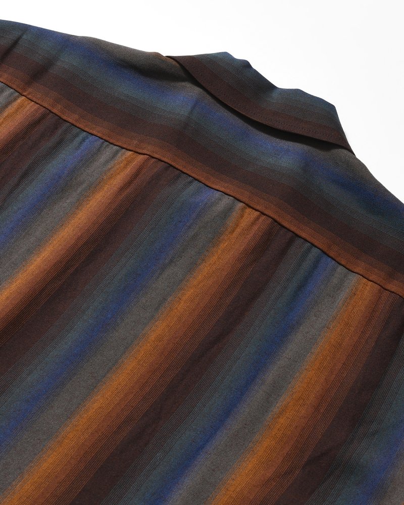 LOOSE SHIRTS -Wool Rayon Gradetion stripe -MULTI STRIPE-