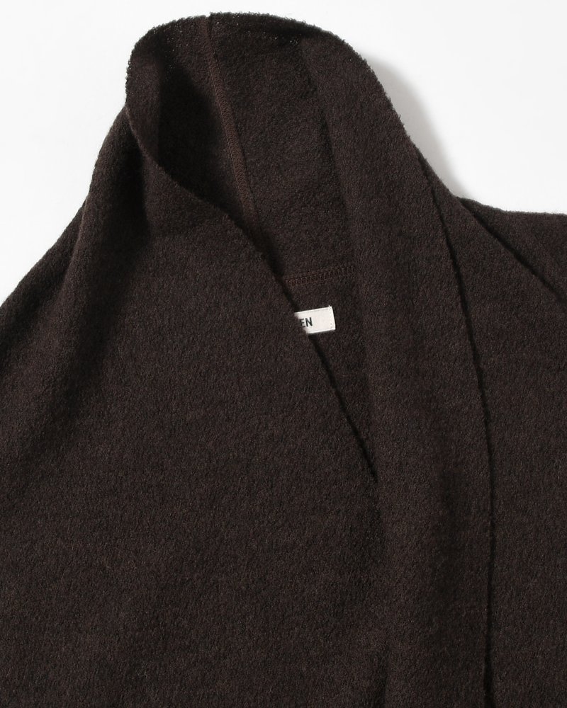 CARDIGAN JACKET -Hard Twist Crepe Knit -BROWN-