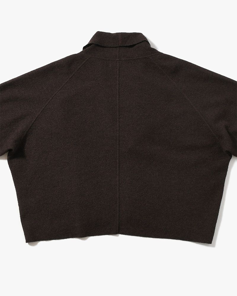CARDIGAN JACKET -Hard Twist Crepe Knit -BROWN-
