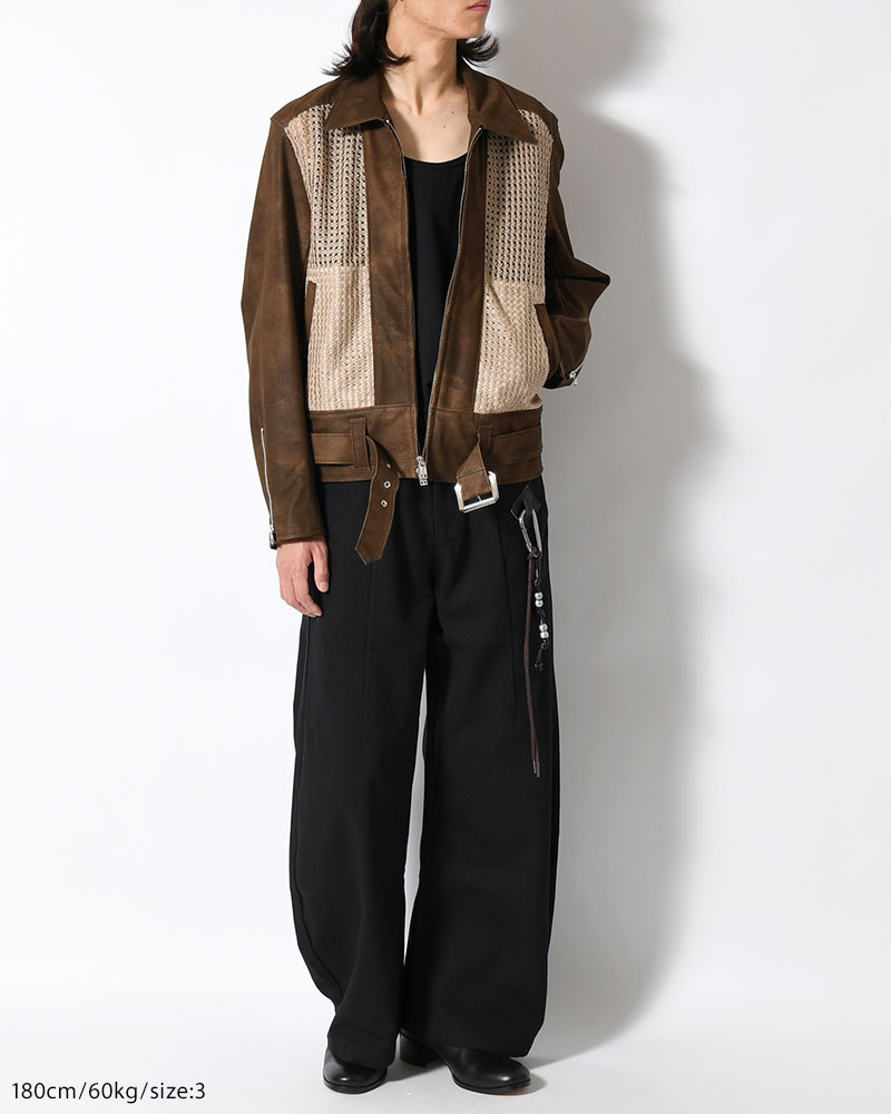 MESH JACKET -BROWN-