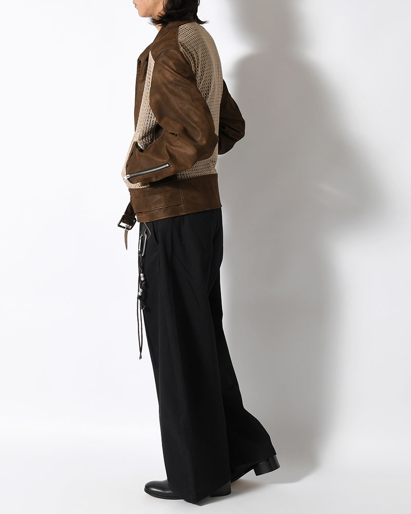 MESH JACKET -BROWN-
