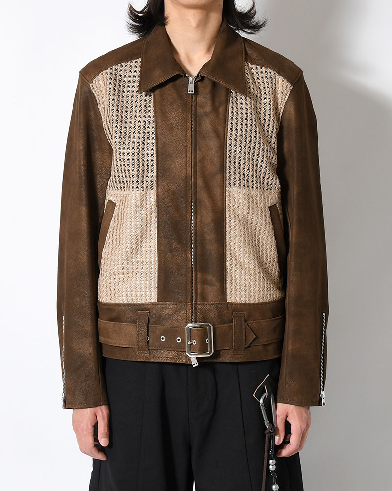 MESH JACKET -BROWN-