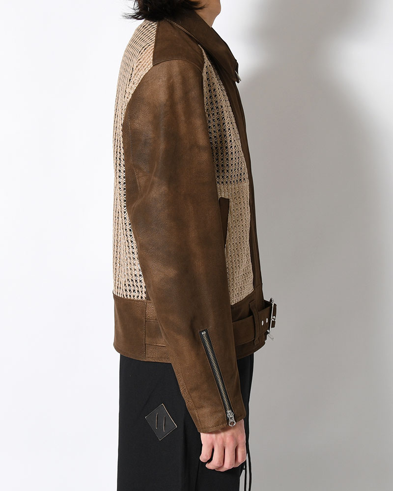 MESH JACKET -BROWN-
