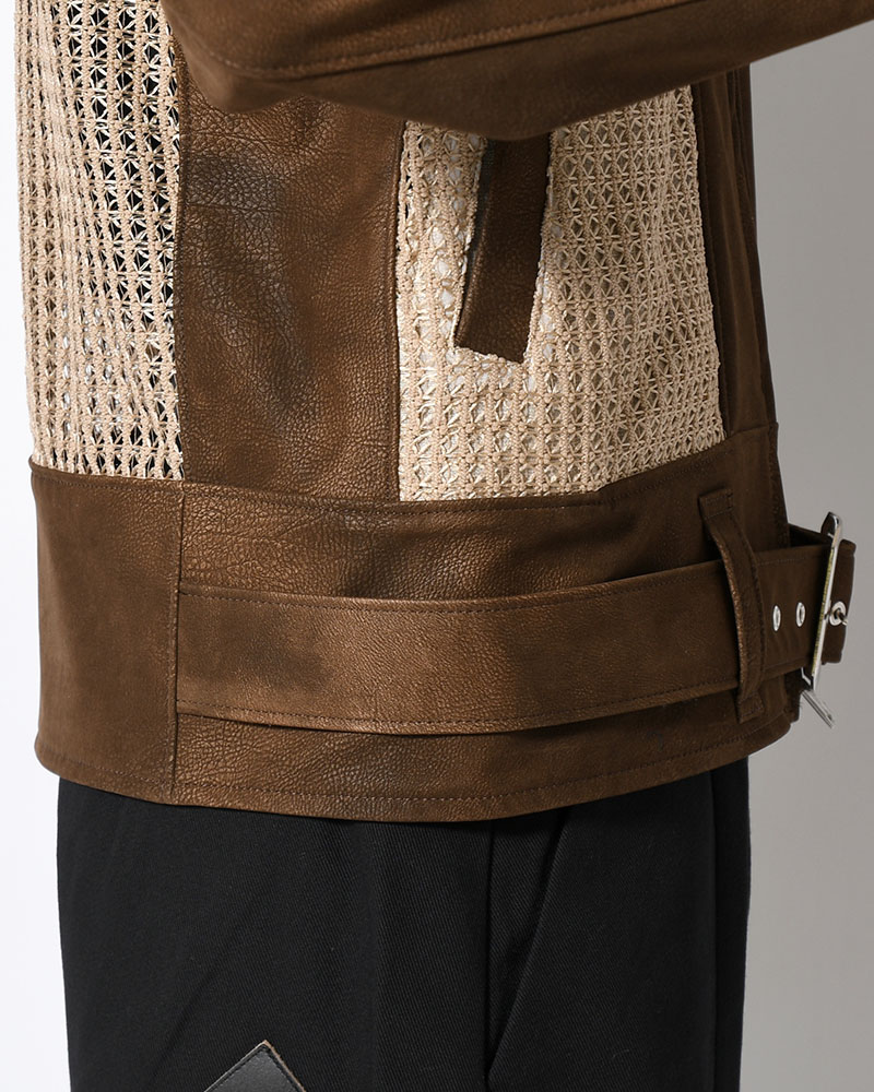 MESH JACKET -BROWN-