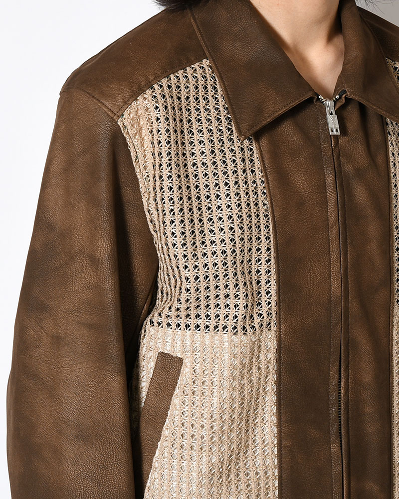 MESH JACKET -BROWN-
