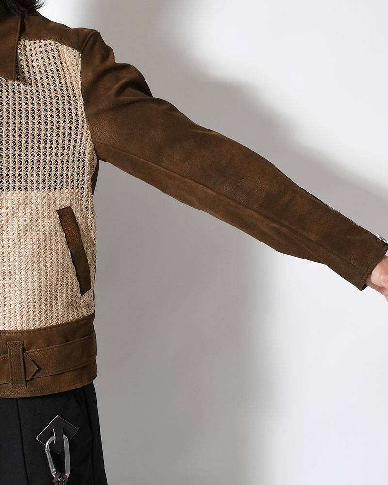 MESH JACKET -BROWN-